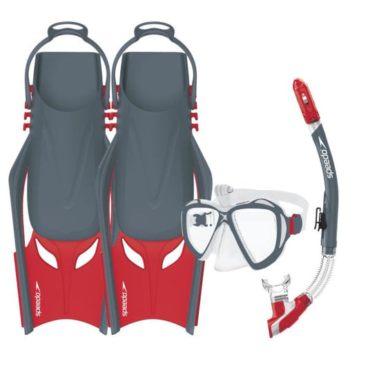 Speedo Sport Adult Snorkeling Combo Set (Fins, Mask, Snorkel)