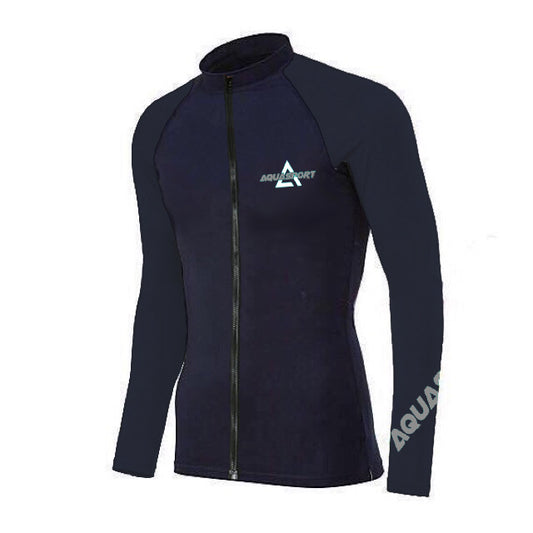 Aquasport 防曬黑色長袖前拉鍊夾克