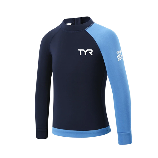 TYR 兒童游泳抓絨潛水衣,後拉鍊
