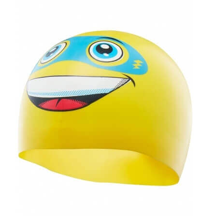 TYR 笑臉矽膠成人泳帽