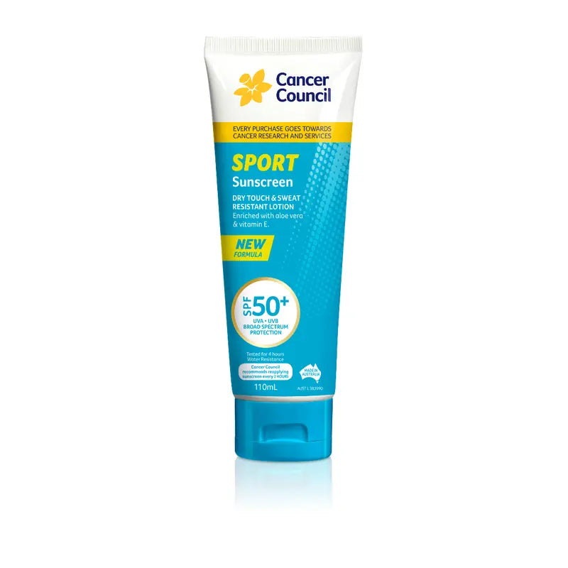 Cancer Council Sport Sunscreen Dry Touch &amp; Sweat Resistant Lotion SPF50+ 110ml