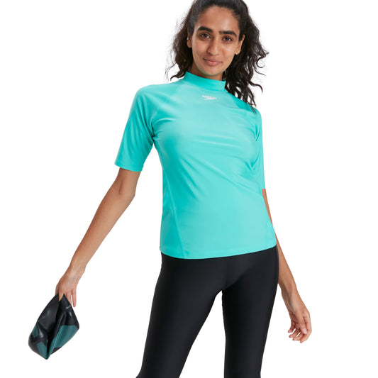 Speedo Eco EnduraBrite 女士必備短袖皮疹上衣