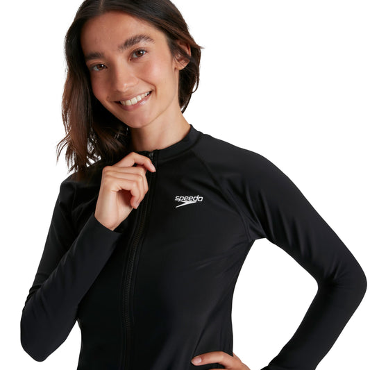 Speedo Eco Endurabrite 女款 Essential 前拉鍊長袖防曬上衣