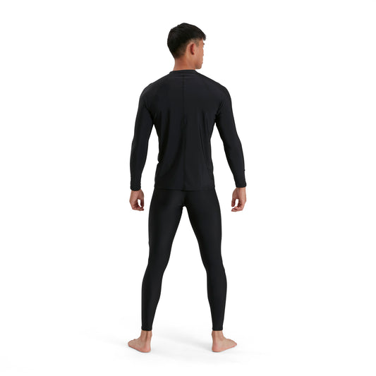 Speedo Eco EnduraBrite Men's Essential Zip Front Long Sleeve Rash Top