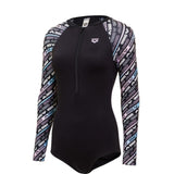 Arena Ladies Swimwear Diagonal 2.0 Long Sleeve Double Layer Half Zip Body Suit