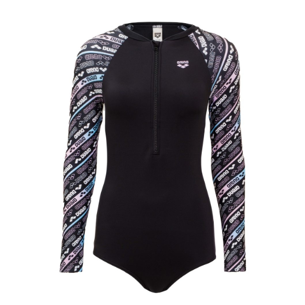 Arena Ladies Swimwear Diagonal 2.0 Long Sleeve Double Layer Half Zip Body Suit