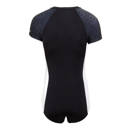 Arena Ladies Swimwear Arena Diamonds Short Sleeve Double Layer Half Zip Bodysuit