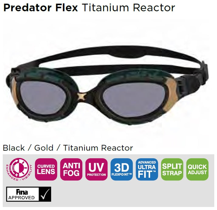 Zoggs Performance Predator Flex Titanium Reactor