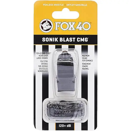 FOX 40 Sonik Blast CMG Whistle with Lanyard, Black