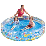 Bestway 72" Deep 3-Ring Sea Theme Inflatable Play Pool